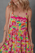 Floral Tie Strap Ricrac Trim A Line Flowing Maxi Dress